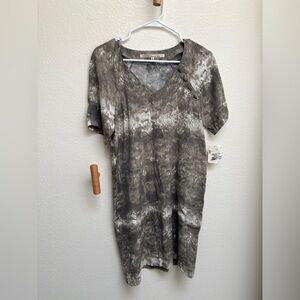 RACHEL Rachel Roy Gray Tie-Dye Midi Dress